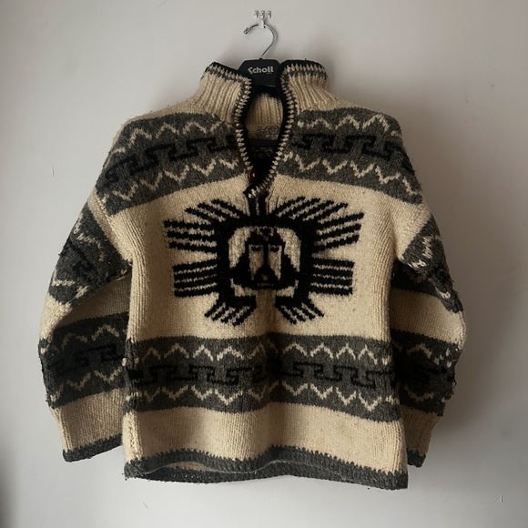 Vintage Southwestern Thunderbird Wool SweaterWestern Ranch Knit Pullover